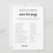 ミニマルブライダルシャワー映画ラブソングマッチ 招待状 (正面)