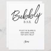 ミニマルブライダルシャワー泡状バー標識 (正面/裏面)