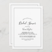 ミニマルブライダルシャワー 招待状 (正面/裏面)