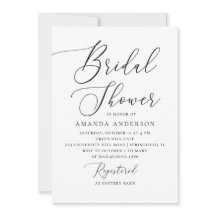 ミニマルブライダルシャワー | 黒エレガント白