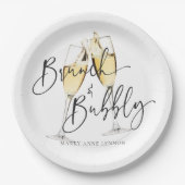 ミニマルブライダルブランチとバブリー ペーパープレート (正面)