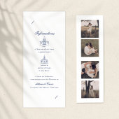 ミニマルブライダルブーケスケッチブックマークホルダー 招待状