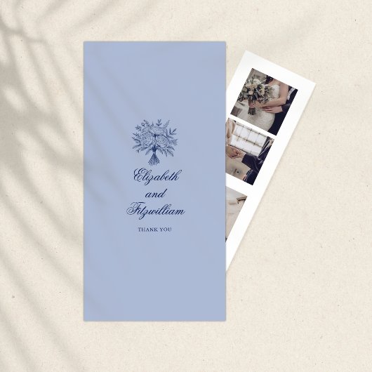 ミニマルブライダルブーケ写真ブースホルダー サンキューカード