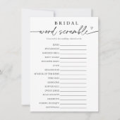 ミニマルブライダルワードスクランブルゲームカード 招待状 (正面)
