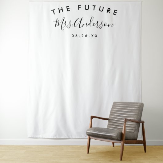 ミニマルブライダル背景 – パーティーデコール – タペストリー (インサイチュ)