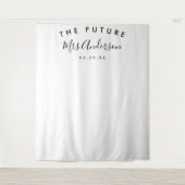 ミニマルブライダル背景 – パーティーデコール – タペストリー (正面)