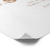 ミニマルブラウン 席を選ぶ サイドを選ばない ウェディング ポスター (角)