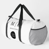 ミニマルブラックエレガントとホワイトロゴのビジネス ダッフルバッグ (右コーナー)