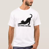 ミニマルブラックキャットアイズデザイン Tシャツ (正面)