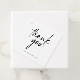 ミニマルブラックスクリプトエレガントスクエアサンクス フェイバータグ