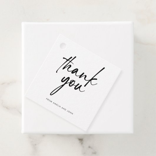 ミニマルブラックスクリプトエレガントスクエアサンクス フェイバータグ (インサイチュ)