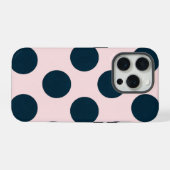 ミニマルブラックドット柄 iPhoneケース (裏面横)