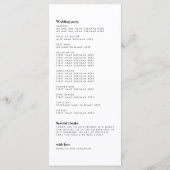 ミニマルブラックフェザー結婚式 プログラム (裏面)