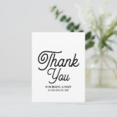 -ミニマルブラック&ホワイト – 結婚s Thank You ポストカード (スタンド正面)