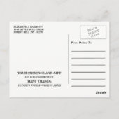 -ミニマルブラック&ホワイト – 結婚s Thank You ポストカード (裏面)