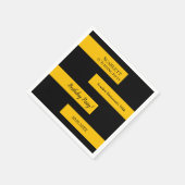 ミニマルブラック&金ゴールドシエレガントック50th誕生日 スタンダードカクテルナプキン (角)