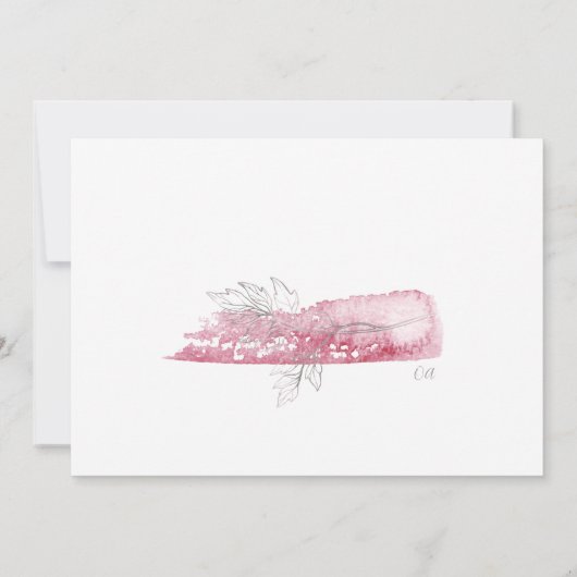 ミニマルブルゴーニュ水彩植物学結婚院 セーブザデート (裏面)