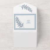 ミニマルブルーのオールインワン結婚式招待状 オールインワン招待状 (外側)