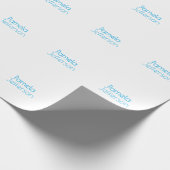 ミニマルブルー＆ホワイトプロフェッショナルモダン名 ラッピングペーパー (角)