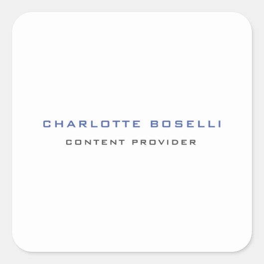 ミニマルプロフェッショナルあなたの名前のタイトルプロフェッショナル スクエアシール (正面)