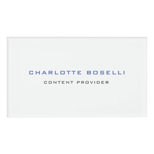 ミニマルプロフェッショナルあなたの名前のタイトルプロフェッショナル 名札 (正面)