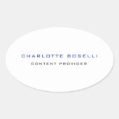 ミニマルプロフェッショナルあなたの名前のタイトルプロフェッショナル 楕円形シール (正面)