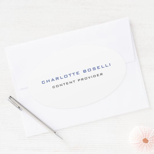 ミニマルプロフェッショナルあなたの名前のタイトルプロフェッショナル 楕円形シール (封筒)