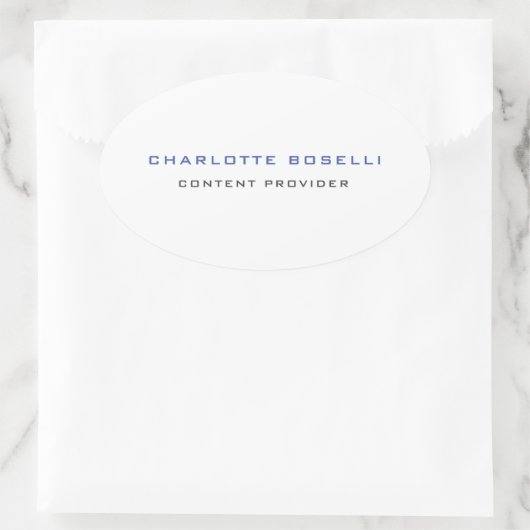 ミニマルプロフェッショナルあなたの名前のタイトルプロフェッショナル 楕円形シール (バッグ)