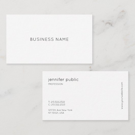 ミニマルプロフェッショナルエレガントシンプル会社 名刺 (正面/裏面)