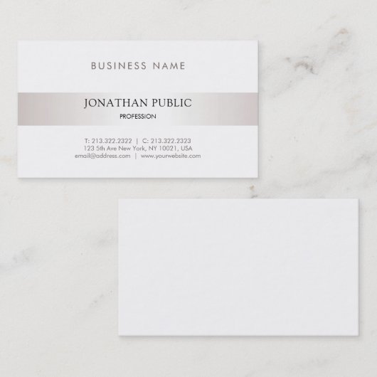 ミニマルプロフェッショナルエレガントデザインモダン 名刺 (正面/裏面)