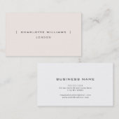 ミニマルプロフェッショナルエレガントフェミニンピンク 名刺 (正面/裏面)