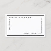 ミニマルプロフェッショナルエレガントホワイトアーキテクト 名刺 (正面)
