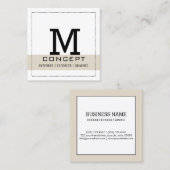 ミニマルプロフェッショナルエレガントボーンホワイト スクエア名刺 (正面/裏面)