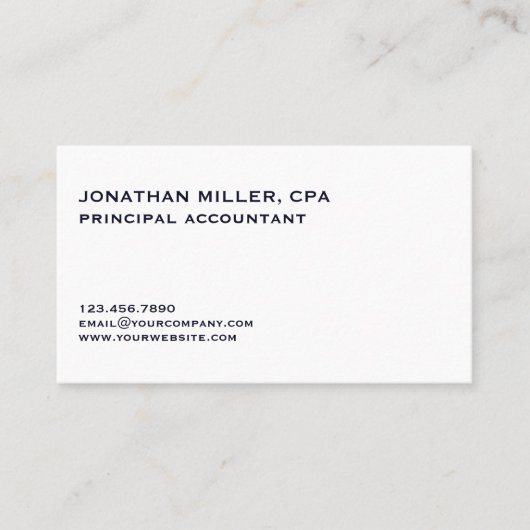 ミニマルプロフェッショナルクラシック 名刺 (正面)