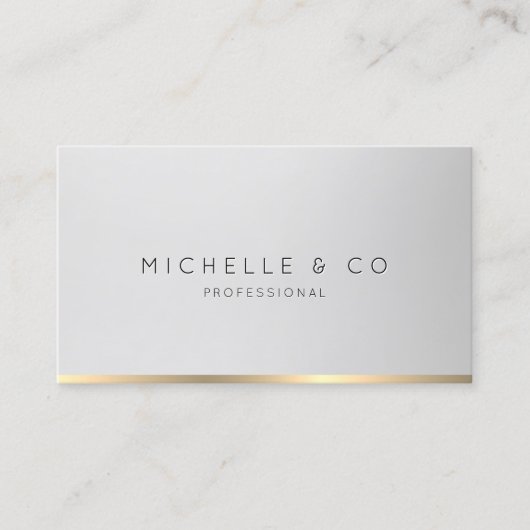 ミニマルプロフェッショナルシルバー金ゴールドコンフェイクサルタント 名刺 (正面)