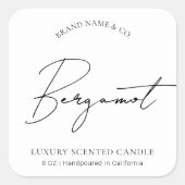 ミニマルプロフェッショナルシンプルキャンドル製品ラベル スクエアシール (正面)