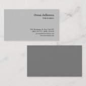 ミニマルプロフェッショナルシンプルモダンプレーングレー 名刺 (正面/裏面)