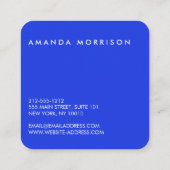 ミニマルプロフェッショナルソーシャルメディアはっきりしたブルー スクエア名刺 (裏面)