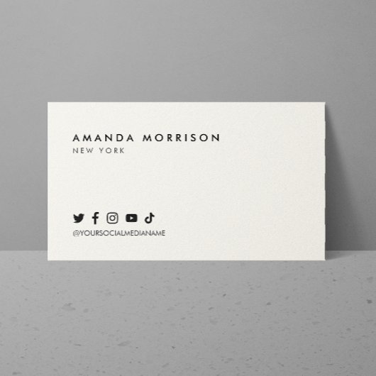 ミニマルプロフェッショナルソーシャルメディアアイボリー 名刺