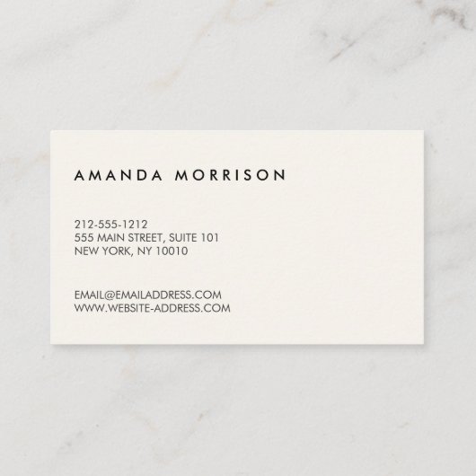 ミニマルプロフェッショナルソーシャルメディアアイボリー 名刺 (裏面)