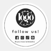 ミニマルプロフェッショナルソーシャルメディアカスタムロゴ ラウンドシール (正面)