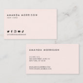 ミニマルプロフェッショナルソーシャルメディアピンク 名刺 (正面/裏面)