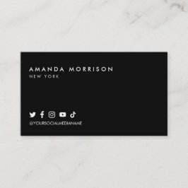 ミニマルプロフェッショナルソーシャルメディアブラック 名刺
