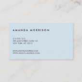 ミニマルプロフェッショナルソーシャルメディアブルー 名刺 (裏面)