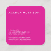 ミニマルプロフェッショナルソーシャルメディアホットピンク スクエア名刺 (裏面)