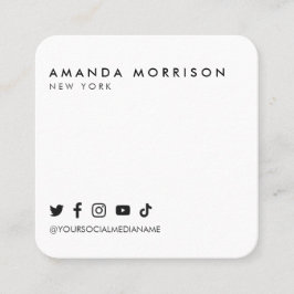 ミニマルプロフェッショナルソーシャルメディアホワイトスクエア スクエア名刺