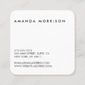 ミニマルプロフェッショナルソーシャルメディアホワイトスクエア スクエア名刺 (裏面)