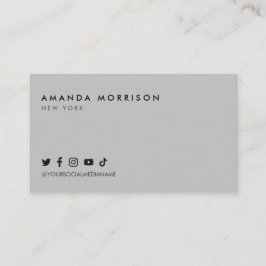 ミニマルプロフェッショナルソーシャルメディア灰色 名刺