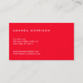 ミニマルプロフェッショナルソーシャルメディア赤 名刺 (裏面)