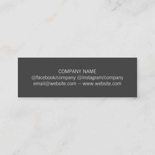 ミニマルプロフェッショナルソーシャルメディア スキニー名刺 (裏面)